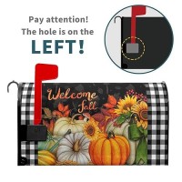 Autumn Fall Pumpkins Magnetic Mailbox Covers Standard Size 18X21 Thanksgiving Harvest Welcome Fall Mailbox Covers Holiday Ma