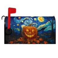 Dacawin Halloween Pumpkin Magnetic Mailbox Cover Large Size 255 X 21 Van Goghs Starry Night Mailbox Wraps Cover Oil Painting D