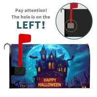 Happy Halloween Mailbox Covers Magnetic Scary Night Haunted House Waterproof Mail Box Wraps Standard Size 21X18 Inch Full Moon B