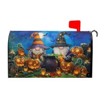 Granbey Halloween Gnomes Mailbox Covers Magnetic Standard Size Humor Spooky Pumpkins Waterproof Mail Box Cover Autumn Halloween