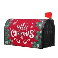 Dacawin Merry Christmas Mailbox Covers Winter Snowflake Oversize Magnetic Mailbox Wrap Poinsettia Xmas Trees Letter Post Box Cov