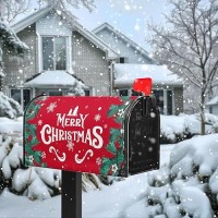 Dacawin Merry Christmas Mailbox Covers Winter Snowflake Oversize Magnetic Mailbox Wrap Poinsettia Xmas Trees Letter Post Box Cov