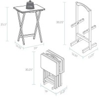 Casual Home 660-40 Tray Table Set, Natural, 14.75 In X 19 In X 25.5 In, 5 Piece