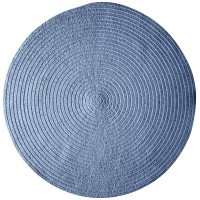 Spring Meadow Braided Rug 6x6 Petal Blue