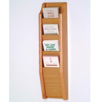 Wooden Mallet Cascade 4 Pocket Brochure Rack Light Oak