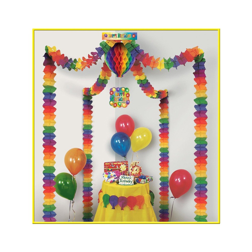 Beistle Rainbow Happy Birthday Party Paper Canopy 20 X 20 Multicolored