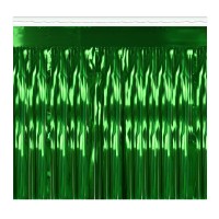 Pkgd 1Ply Fr Metallic Fringe Drape Green Party Accessory 1 Count 1Pkg