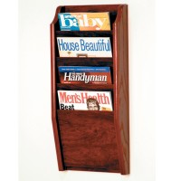 Wooden Mallet Cascade 4 Pocket Magazine Rack Mahogany
