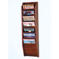 Wooden Mallet Cascade 7 Pocket Magazine Rack Mahogany