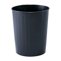 Round Wastebasket Steel 235qt Black