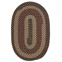 Colonial Mills Brook Farm Oval Runner 2 x 8 Braided Modern Area Rug In Brown Stripes