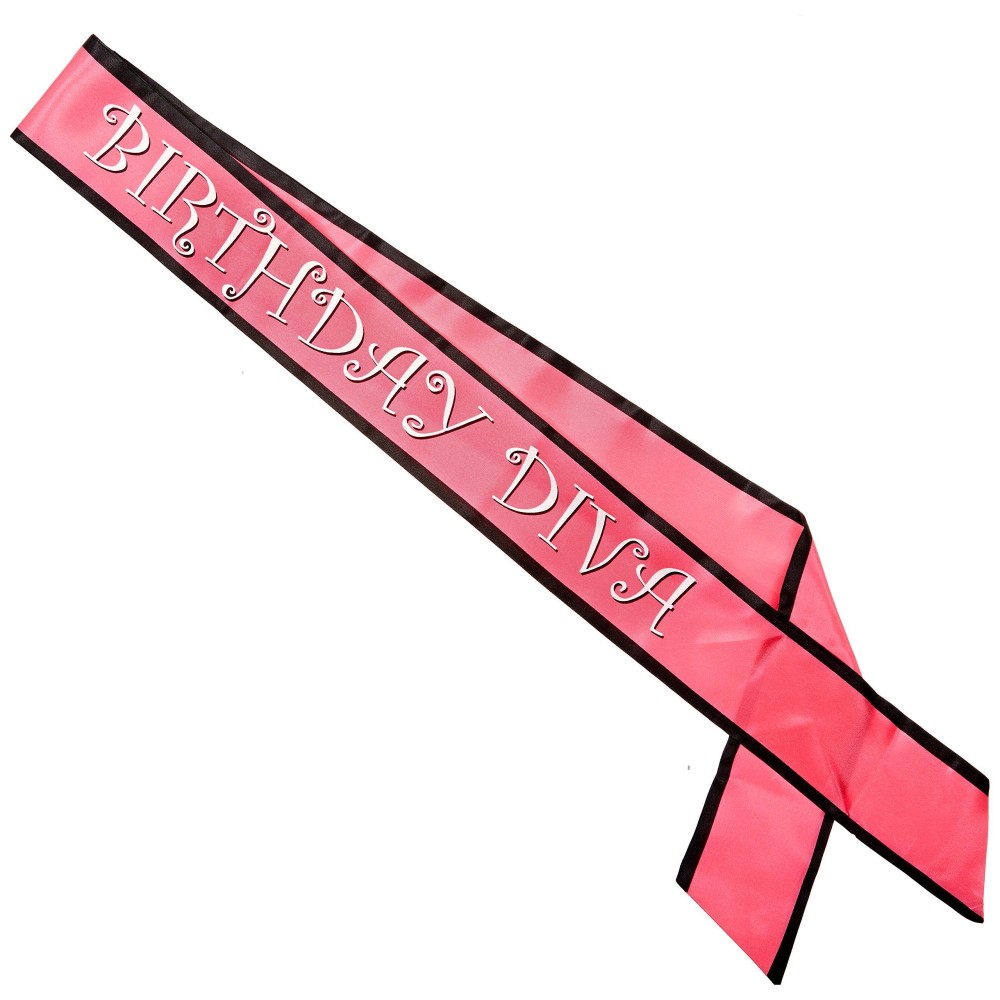 Birthday Diva Satin Sash Party Accessory 1 Count 1Pkg