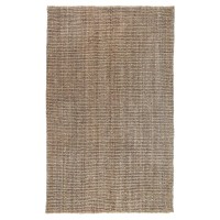 Annello Handspun Jute Area Rug Soft Sand and Rich Gray 5x8