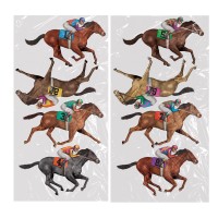 Beistle 8 Piece Printed Plastic Race Horse Prop Wall Decorationsmulticolor