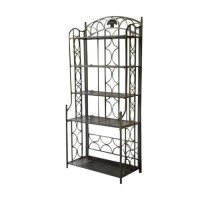 International Caravan 5-Tier Iron Indoor/Outdoor Bakers Rack, Pewter