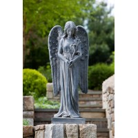 Alfresco Home Standing Angel Statuary Antique Stone Discontinued by Manufacturer