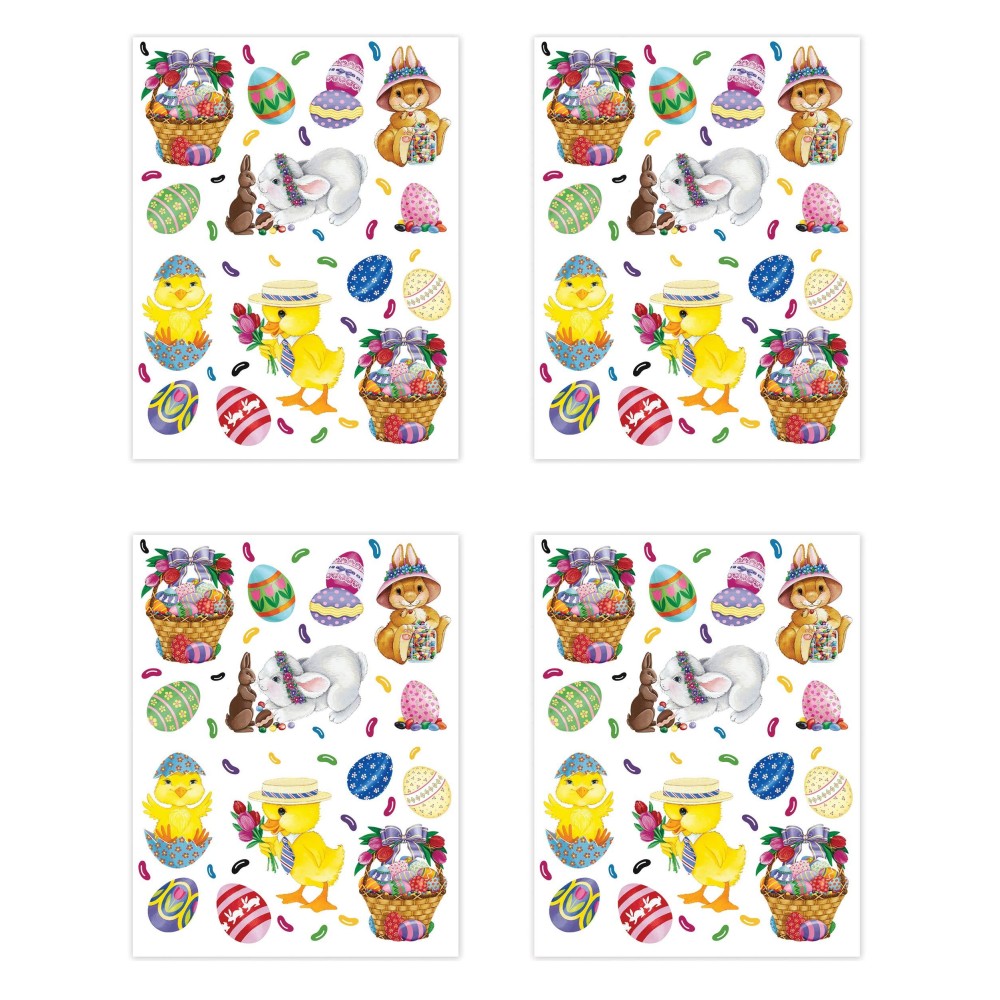 Beistle 4 Sheets Bunny Basket Egg Stickers For Easter Party Favors Diy Craft Decorations 475 X 75 Multicolored