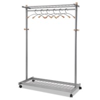 Garment Racks Twosided 2Shelf Coat Rack 6 Hanger6 Hook 448W X 2167D X 708H Silverwood