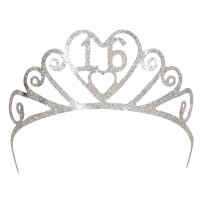 Beistle 6063316 Glittered Metal 16 Tiara Party Dorsilver