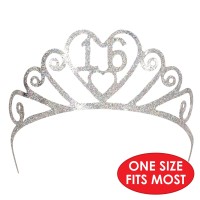 Beistle 6063316 Glittered Metal 16 Tiara Party Dorsilver