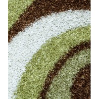 Rizzy Home Kempton Collection Polyester Area Rug 8 x 10 MultiSageBrownWhite Stripe