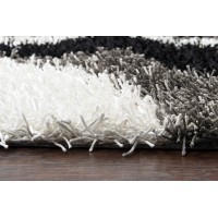 Rizzy Home Kempton Collection Polyester Area Rug 9 x 12 MultiGreyBlackWhite Stripe