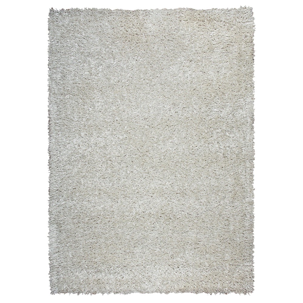 Rizzy Home Kempton Collection Polyester Area Rug 5 x 7 White Solid