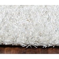 Rizzy Home Kempton Collection Polyester Area Rug 5 x 7 White Solid