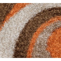 Rizzy Home Kempton Collection Polyester Area Rug 5 x 7 MultiOrangeBrownKhaki Stripe