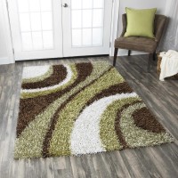 Rizzy Home Kempton Collection Polyester Area Rug 36 x 56 MultiSageBrownWhite Stripe