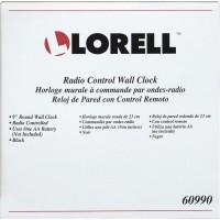 Lorell 9 Radio Controlled Profile Wall Clock Analog Quartz White Main Dial Blackplastic Case