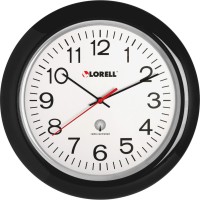 Lorell 1314 Radio Controlled Wall Clock Analog Quartz White Main Dial BlackPlastic Case