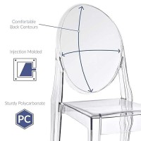 Modway Casper Modern Acrylic Stacking Four Dining Armchairs In Clear