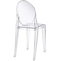 Modway Casper Modern Acrylic Stacking Four Dining Armchairs In Clear