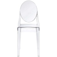 Modway Casper Modern Acrylic Stacking Four Dining Armchairs In Clear