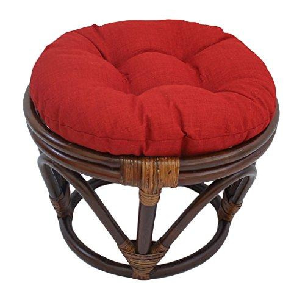 Blazing Needles Indoor/Outdoor Tufted Footstoll Footstool Cushion, 18