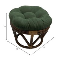 International Caravan Furniture Piece Rattan Ottoman With Micro Suede Cushion