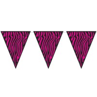 Beistle Zebra Print Pennant Banner 10Inch By 12Feet