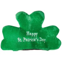 Beistle Unisex Plush St Patricks Day Shamrock Hat Threeleaf Clover Design Irish Themed Party Supplies Costume Dress Up