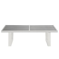 Modway Sauna Stainless Steel 4' Bench In Silver