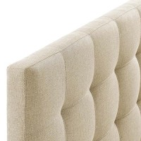 Modway Lily Tufted Linen Fabric Upholstered Queen Headboard In Beige