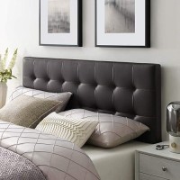 Modway Lily Tufted Faux Leather Upholstered Queen Headboard In Brown