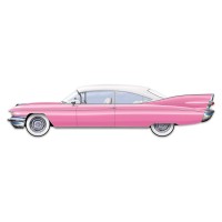 Beistle Jointed Cruisin Car Cut Out 50S Theme Party Decorations 1950S Rock And Roll Photo Booth Backdrop 6 Pinkwhite