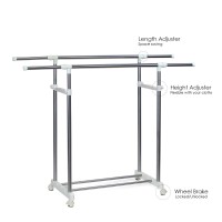 Furinno FNBK22085 Heavy Duty Single Level Retractable Rolling Drying Rack