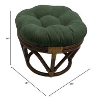 International Caravan Furniture Piece Rattan Ottoman With Micro Suede Cushion