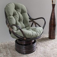 International Caravan Furniture Piece Swivel Rocker With Twill Cushion