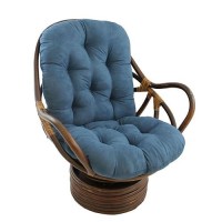 International Caravan Furniture Piece Rattan Swivel Rocker With Micro Suede Cushion