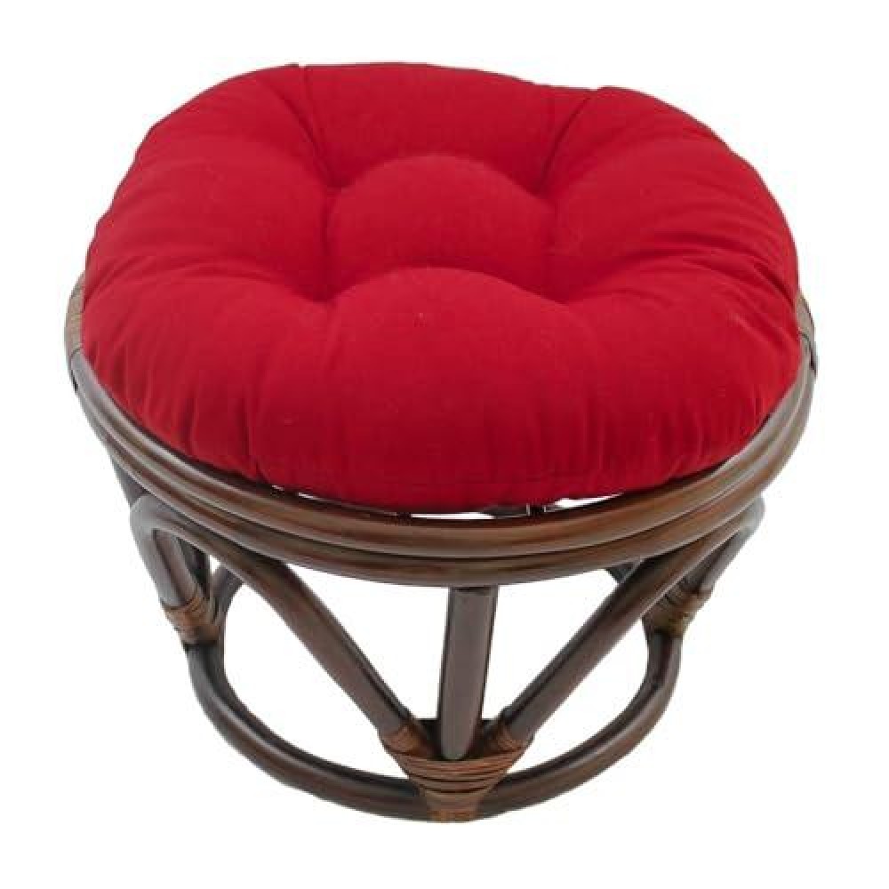 International Caravan Furniture Piece Rattan Footstool With Twill Cushion