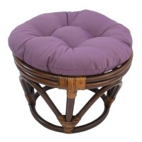 International Caravan Furniture Piece Rattan Footstool With Twill Cushion