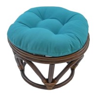 International Caravan Furniture Piece Rattan Footstool With Twill Cushion